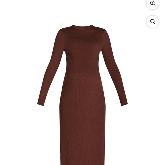 Elegant Brown Maternity Dress - Picture 4 of 4